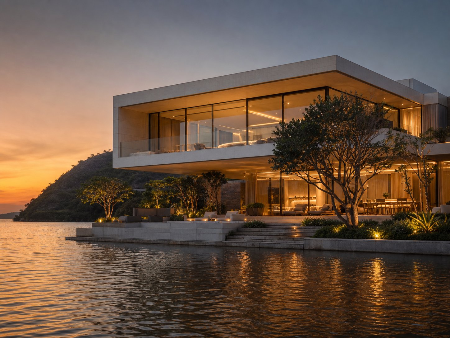 Lakefront villa
